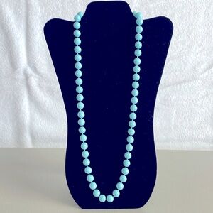Light Blue Long Bead Necklace